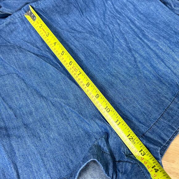 Free People Womens Tangled In Willows Off Shoulder Denim Playsuit Romper S - Picture 8 of 10